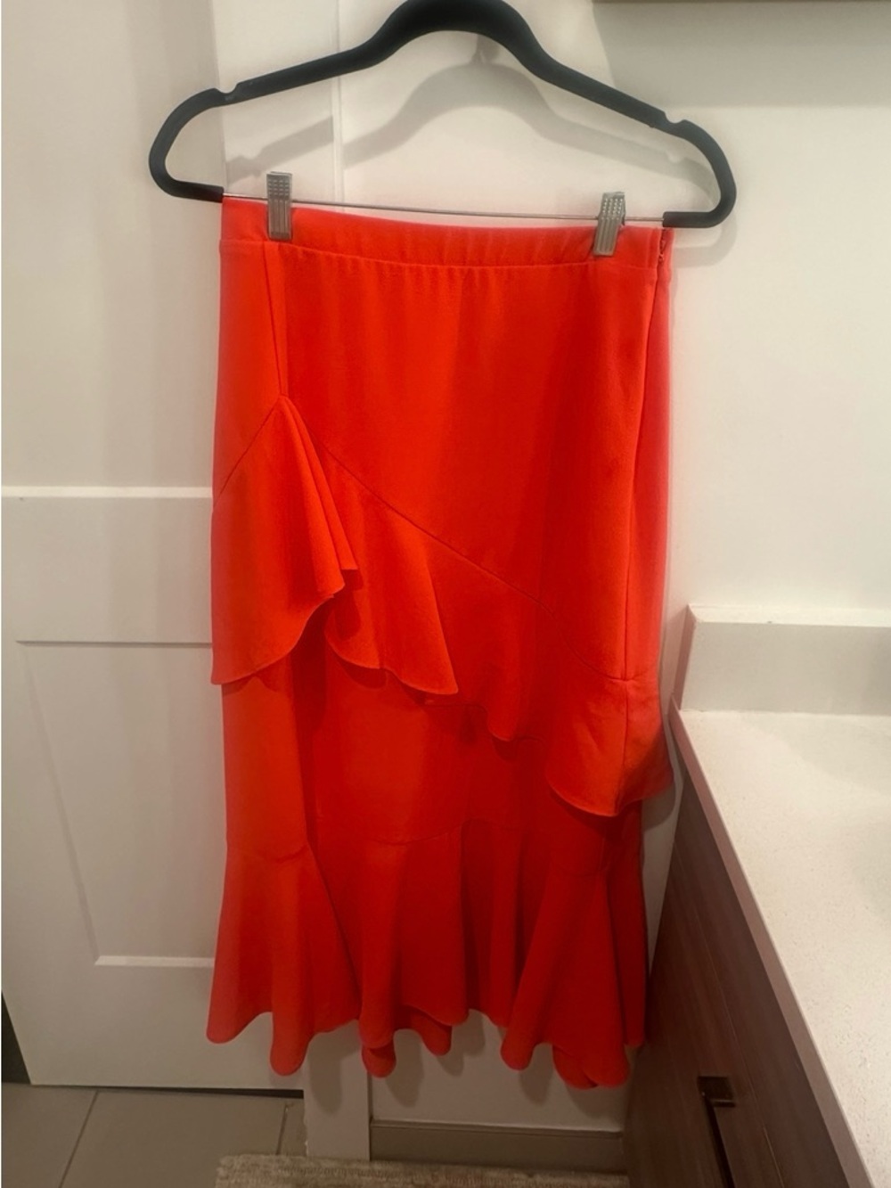 Show Me Your MuMu Bright Red High-Low Ruffle Skirt